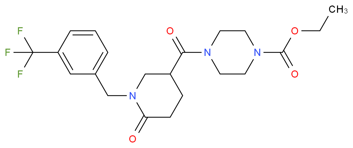 ethyl 4-({6-oxo-1-[3-(trifluoromethyl)benzyl]-3-piperidinyl}carbonyl)-1-piperazinecarboxylate_Molecular_structure_CAS_)