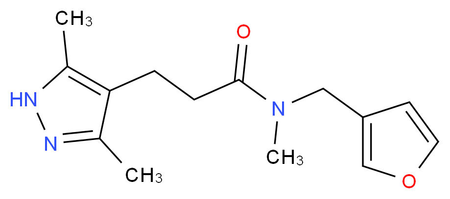3-(3,5-dimethyl-1H-pyrazol-4-yl)-N-(3-furylmethyl)-N-methylpropanamide_Molecular_structure_CAS_)