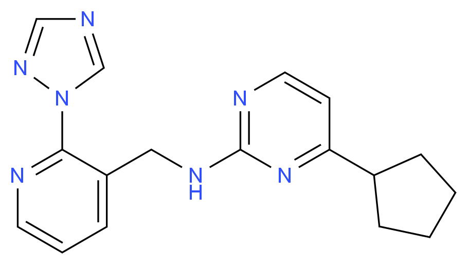 4-cyclopentyl-N-{[2-(1H-1,2,4-triazol-1-yl)pyridin-3-yl]methyl}pyrimidin-2-amine_Molecular_structure_CAS_)