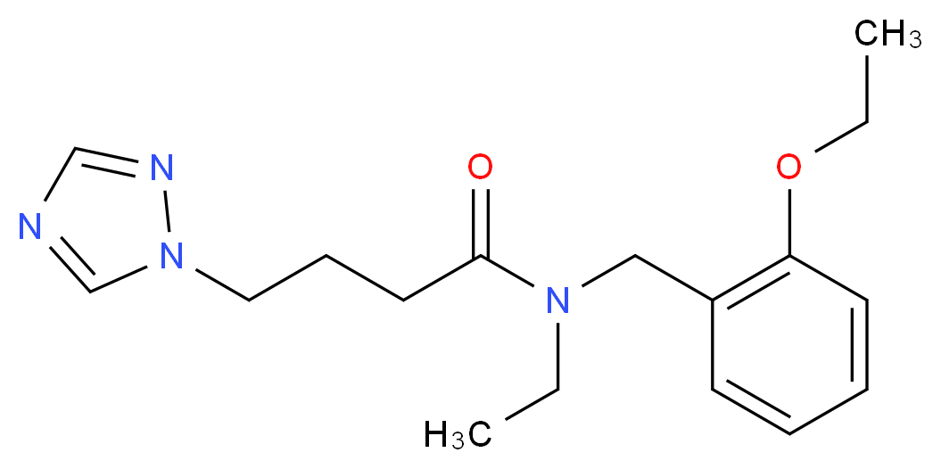 N-(2-ethoxybenzyl)-N-ethyl-4-(1H-1,2,4-triazol-1-yl)butanamide_Molecular_structure_CAS_)
