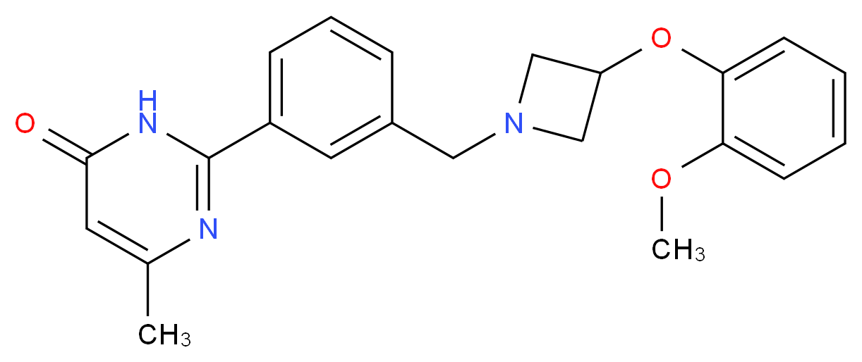 2-(3-{[3-(2-methoxyphenoxy)azetidin-1-yl]methyl}phenyl)-6-methylpyrimidin-4(3H)-one_Molecular_structure_CAS_)