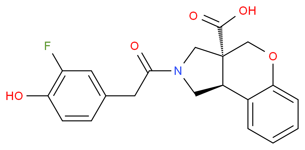 (3aR*,9bR*)-2-[(3-fluoro-4-hydroxyphenyl)acetyl]-1,2,3,9b-tetrahydrochromeno[3,4-c]pyrrole-3a(4H)-carboxylic acid_Molecular_structure_CAS_)