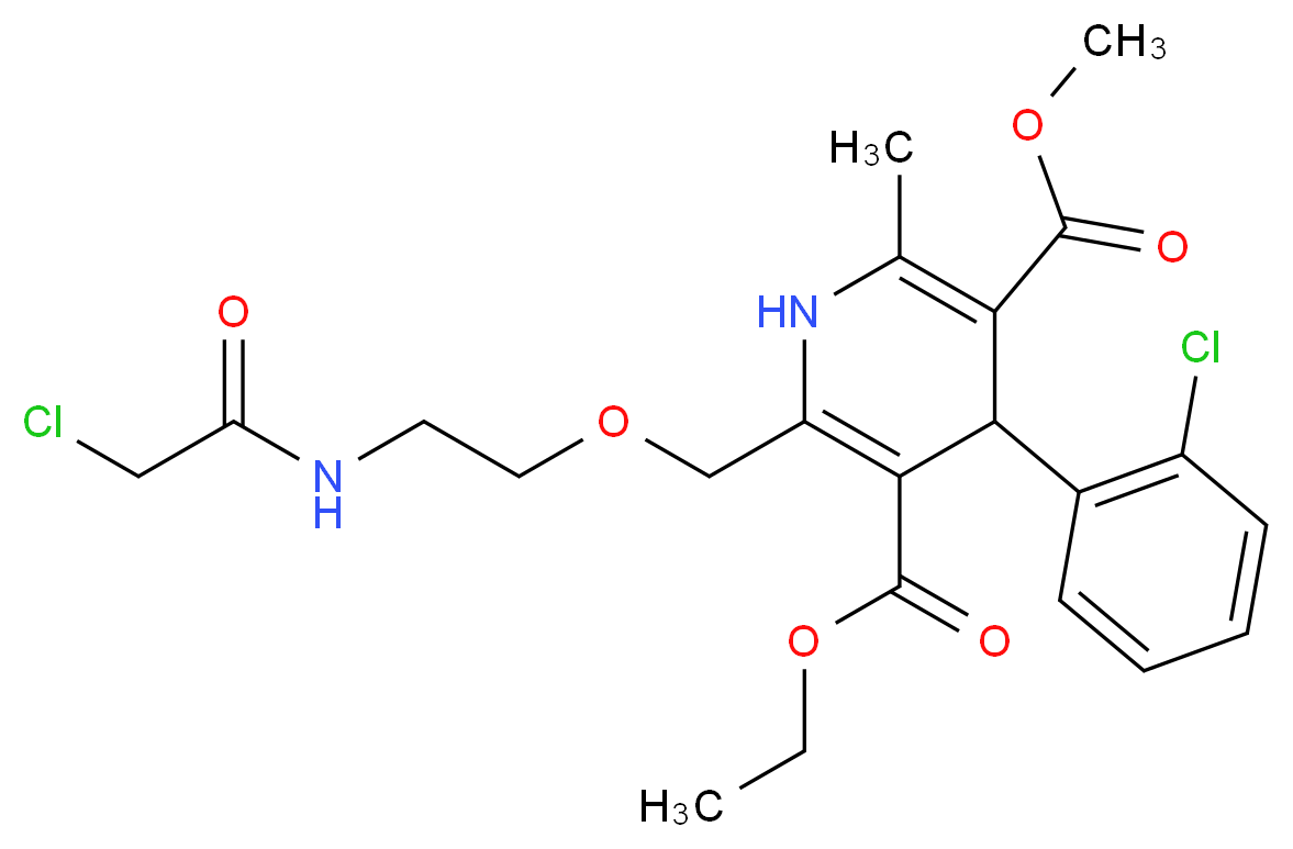 2-[2-(2-Chloro-acetylamino)-ethoxymethyl]-4-(2-chloro-phenyl)-6-methyl-1,4-dihydro-pyridine-3,5-dicarboxylic acid 3-ethyl ester 5-methyl ester_Molecular_structure_CAS_)
