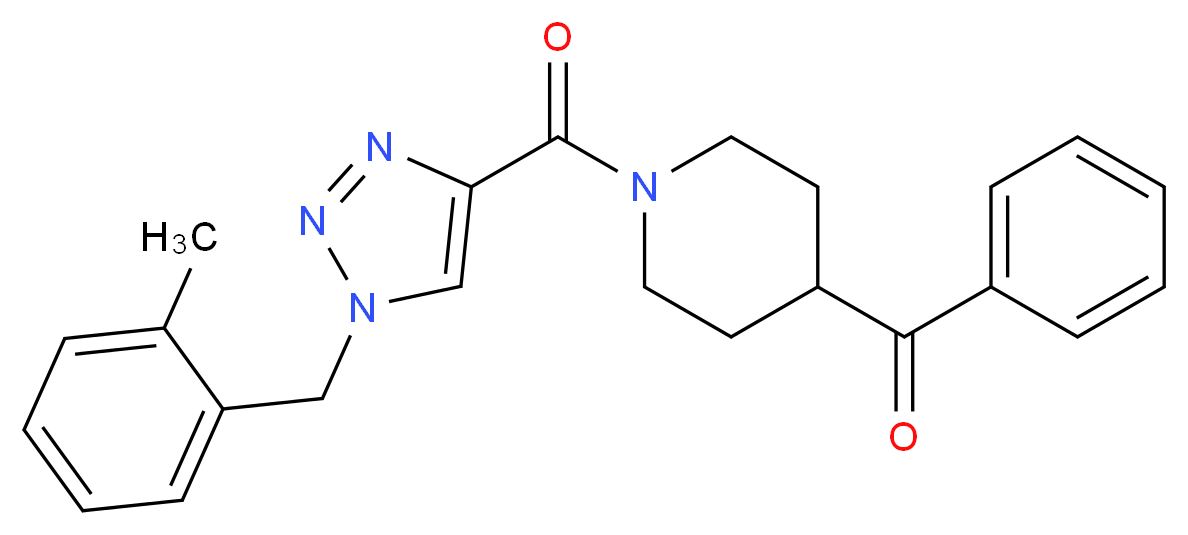 (1-{[1-(2-methylbenzyl)-1H-1,2,3-triazol-4-yl]carbonyl}-4-piperidinyl)(phenyl)methanone_Molecular_structure_CAS_)