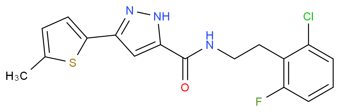 N-[2-(2-chloro-6-fluorophenyl)ethyl]-3-(5-methyl-2-thienyl)-1H-pyrazole-5-carboxamide_Molecular_structure_CAS_)