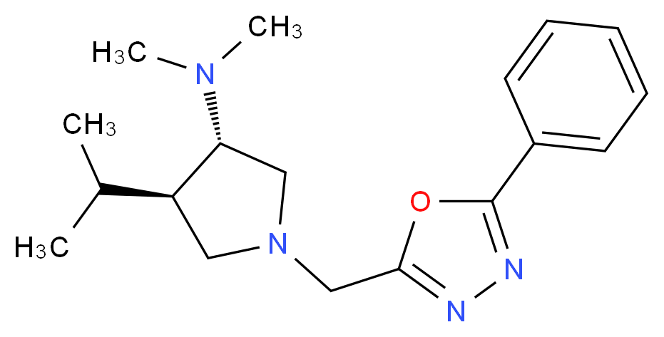(3S*,4R*)-4-isopropyl-N,N-dimethyl-1-[(5-phenyl-1,3,4-oxadiazol-2-yl)methyl]-3-pyrrolidinamine_Molecular_structure_CAS_)