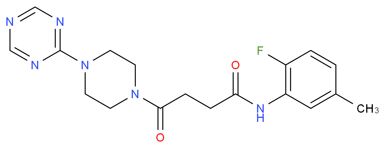 N-(2-fluoro-5-methylphenyl)-4-oxo-4-[4-(1,3,5-triazin-2-yl)piperazin-1-yl]butanamide_Molecular_structure_CAS_)