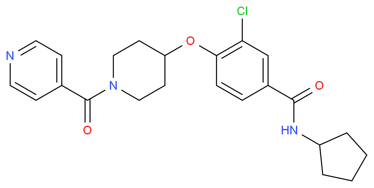 3-chloro-N-cyclopentyl-4-[(1-isonicotinoyl-4-piperidinyl)oxy]benzamide_Molecular_structure_CAS_)