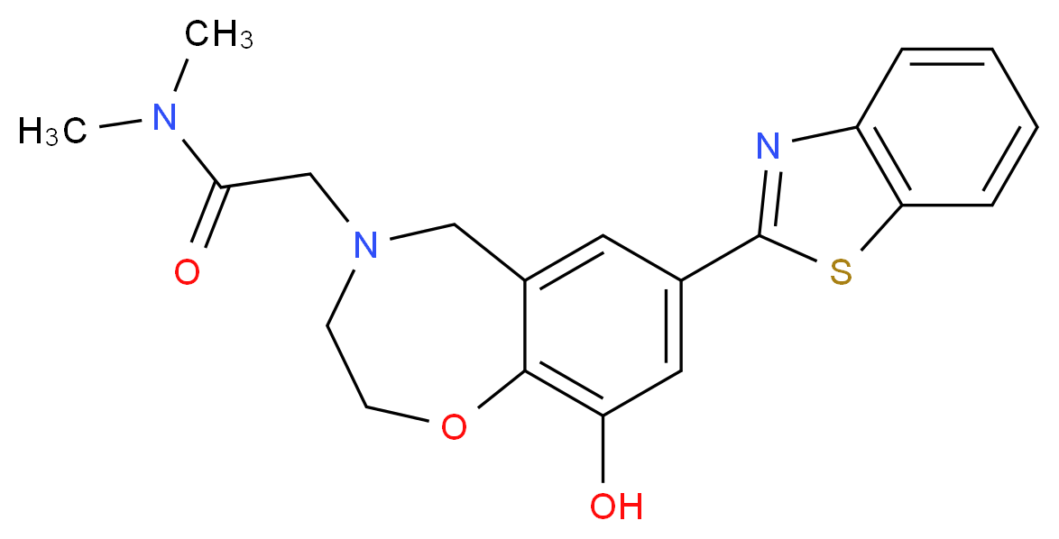 2-[7-(1,3-benzothiazol-2-yl)-9-hydroxy-2,3-dihydro-1,4-benzoxazepin-4(5H)-yl]-N,N-dimethylacetamide_Molecular_structure_CAS_)
