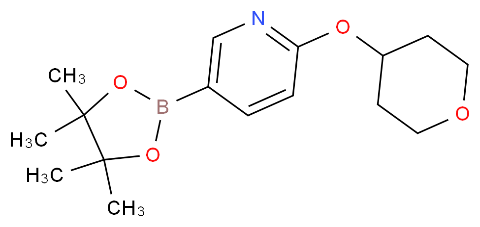 2-(tetrahydropyran-4-yloxy)-5-(4,4,5,5-tetramethyl-1,3,2-dioxaborolan-2-yl)pyridine_Molecular_structure_CAS_910036-98-5)