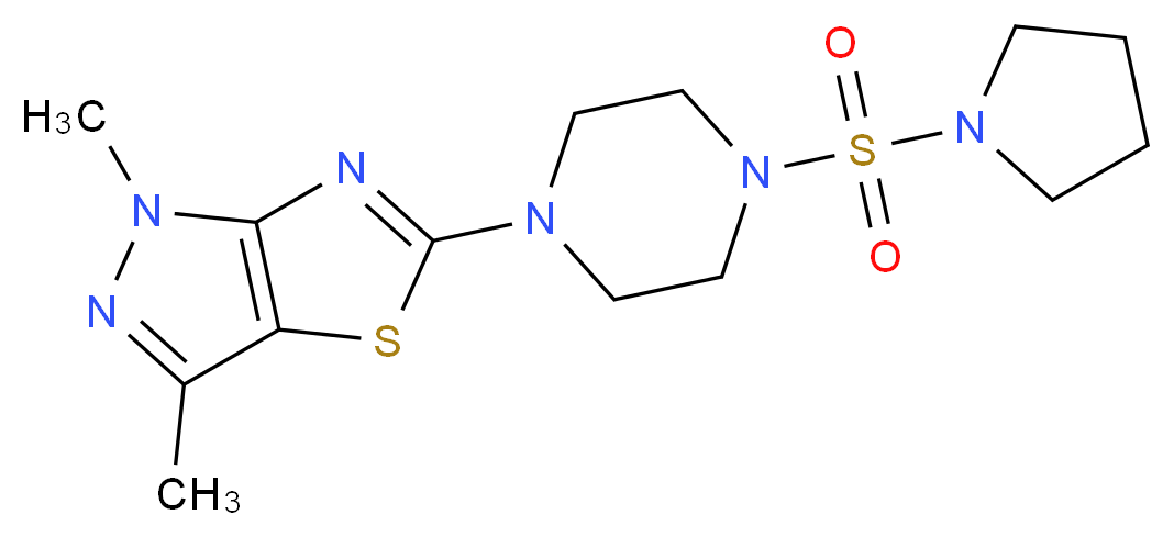 1,3-dimethyl-5-[4-(pyrrolidin-1-ylsulfonyl)piperazin-1-yl]-1H-pyrazolo[3,4-d][1,3]thiazole_Molecular_structure_CAS_)