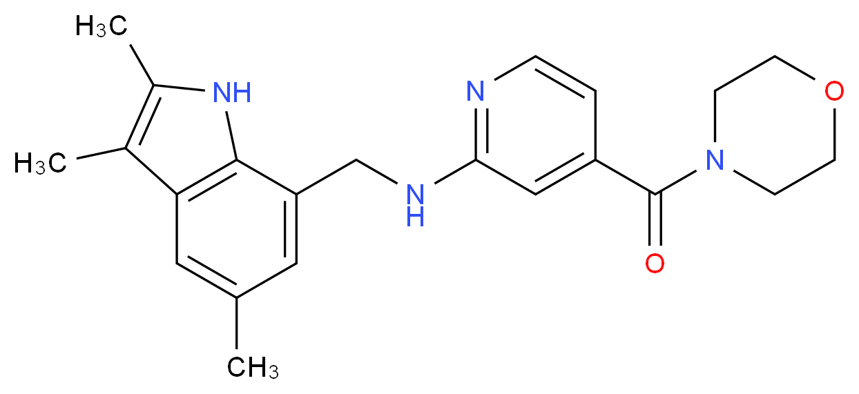 4-(morpholin-4-ylcarbonyl)-N-[(2,3,5-trimethyl-1H-indol-7-yl)methyl]pyridin-2-amine_Molecular_structure_CAS_)