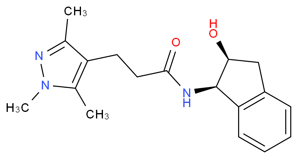 N-[(1R,2S)-2-hydroxy-2,3-dihydro-1H-inden-1-yl]-3-(1,3,5-trimethyl-1H-pyrazol-4-yl)propanamide_Molecular_structure_CAS_)