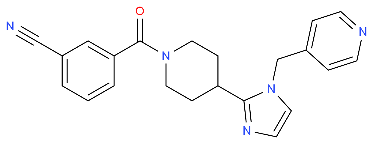 3-({4-[1-(pyridin-4-ylmethyl)-1H-imidazol-2-yl]piperidin-1-yl}carbonyl)benzonitrile_Molecular_structure_CAS_)