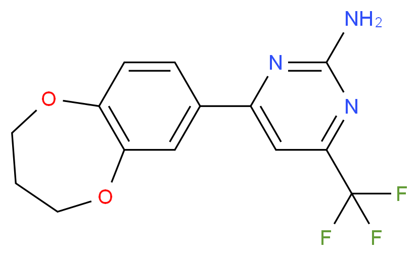 4-(3,4-dihydro-2H-1,5-benzodioxepin-7-yl)-6-(trifluoromethyl)-2-pyrimidinamine_Molecular_structure_CAS_519056-64-5)