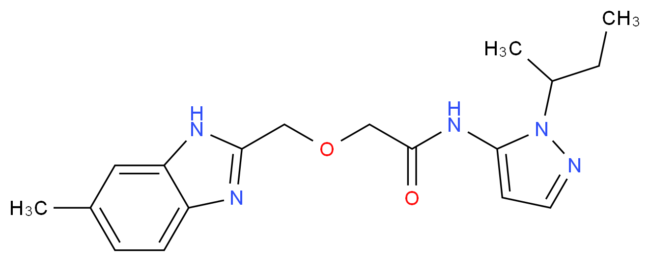 N-(1-sec-butyl-1H-pyrazol-5-yl)-2-[(6-methyl-1H-benzimidazol-2-yl)methoxy]acetamide_Molecular_structure_CAS_)