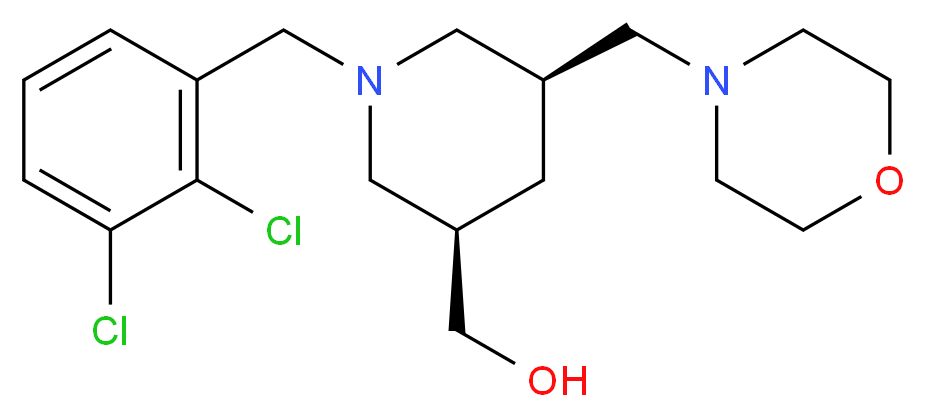 [(3R*,5S*)-1-(2,3-dichlorobenzyl)-5-(morpholin-4-ylmethyl)piperidin-3-yl]methanol_Molecular_structure_CAS_)