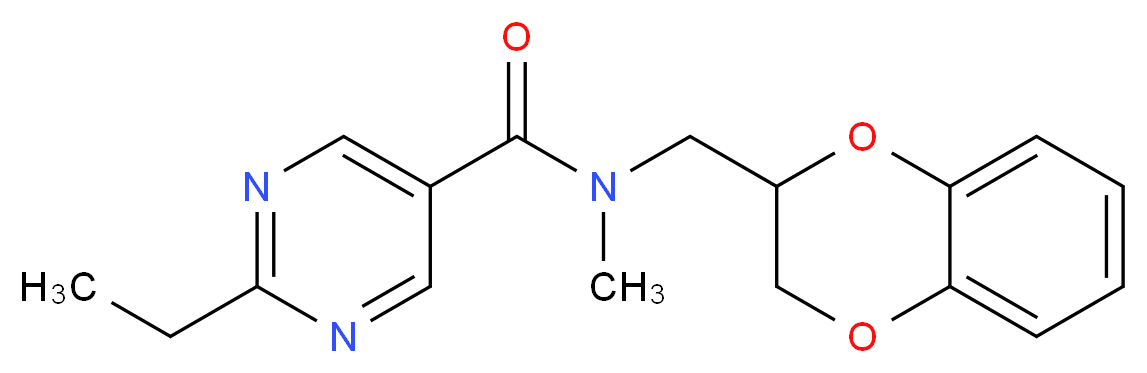 N-(2,3-dihydro-1,4-benzodioxin-2-ylmethyl)-2-ethyl-N-methylpyrimidine-5-carboxamide_Molecular_structure_CAS_)