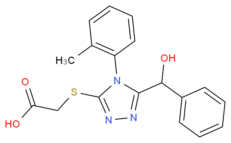 {[5-[hydroxy(phenyl)methyl]-4-(2-methylphenyl)-4H-1,2,4-triazol-3-yl]thio}acetic acid_Molecular_structure_CAS_)