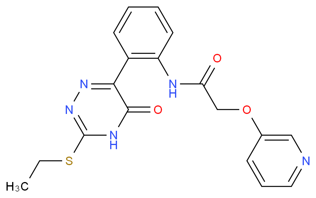 N-{2-[3-(ethylthio)-5-oxo-4,5-dihydro-1,2,4-triazin-6-yl]phenyl}-2-(pyridin-3-yloxy)acetamide_Molecular_structure_CAS_)