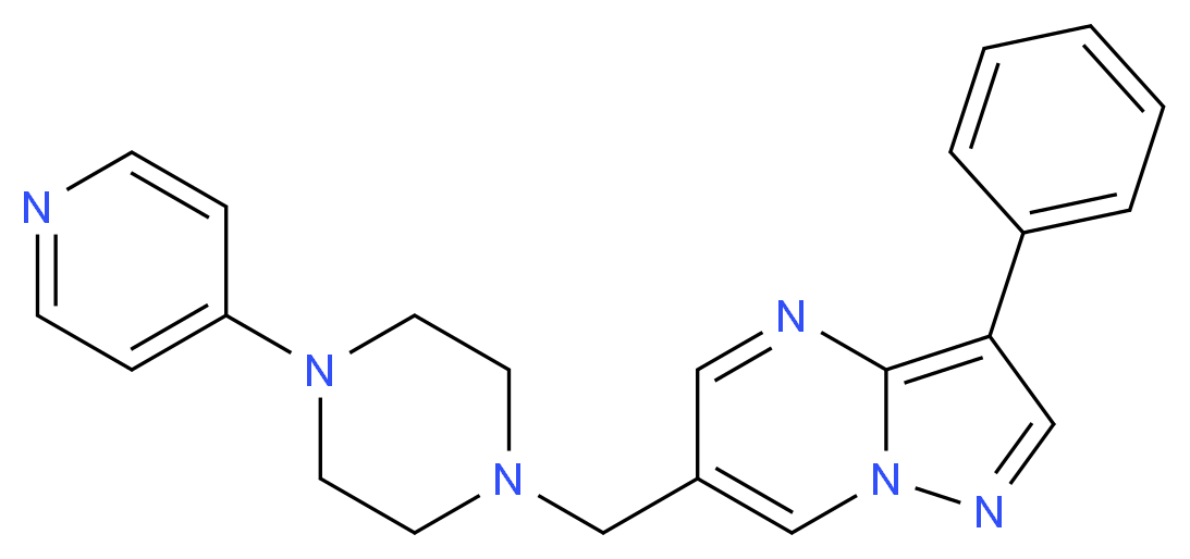 3-phenyl-6-[(4-pyridin-4-ylpiperazin-1-yl)methyl]pyrazolo[1,5-a]pyrimidine_Molecular_structure_CAS_)