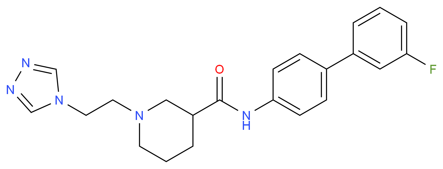 N-(3'-fluorobiphenyl-4-yl)-1-[2-(4H-1,2,4-triazol-4-yl)ethyl]piperidine-3-carboxamide_Molecular_structure_CAS_)