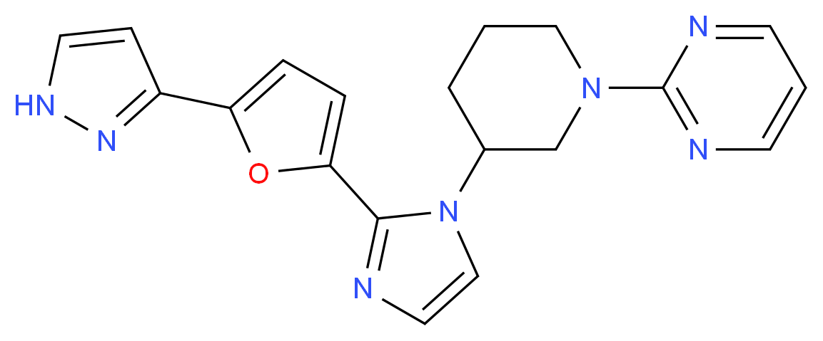 2-(3-{2-[5-(1H-pyrazol-3-yl)-2-furyl]-1H-imidazol-1-yl}piperidin-1-yl)pyrimidine_Molecular_structure_CAS_)