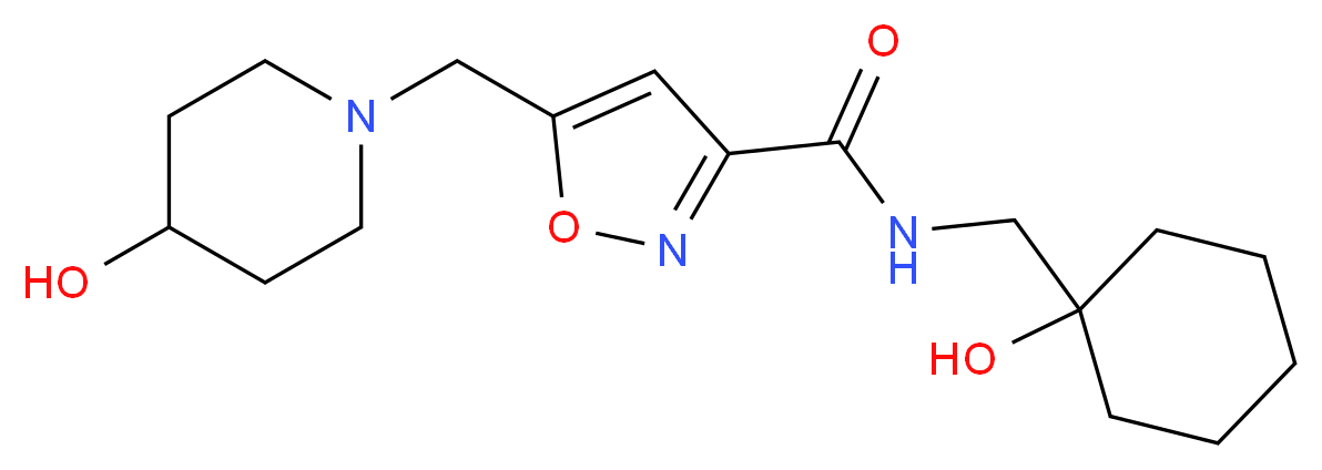 N-[(1-hydroxycyclohexyl)methyl]-5-[(4-hydroxypiperidin-1-yl)methyl]isoxazole-3-carboxamide_Molecular_structure_CAS_)