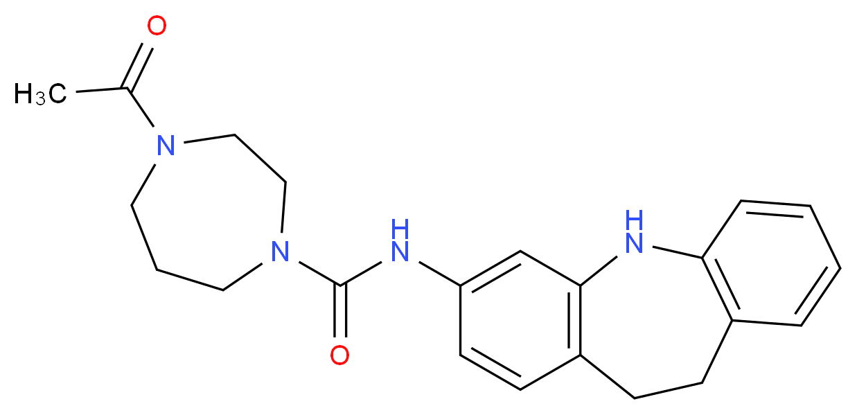 4-acetyl-N-(10,11-dihydro-5H-dibenzo[b,f]azepin-3-yl)-1,4-diazepane-1-carboxamide_Molecular_structure_CAS_)