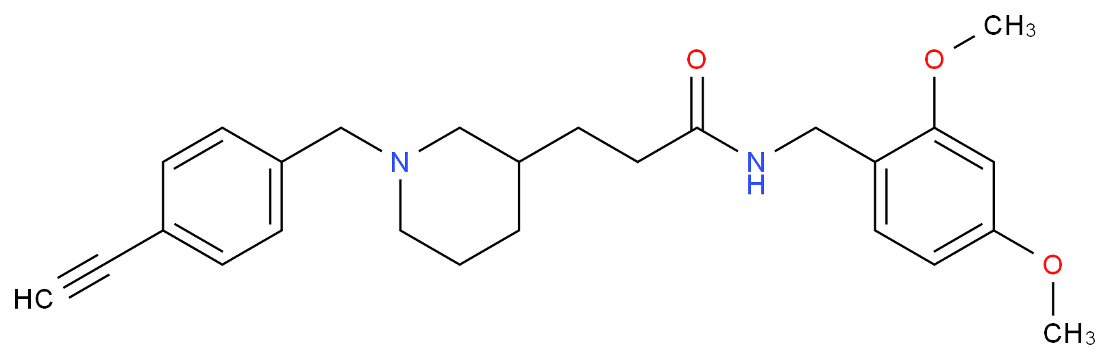 N-(2,4-dimethoxybenzyl)-3-[1-(4-ethynylbenzyl)-3-piperidinyl]propanamide_Molecular_structure_CAS_)