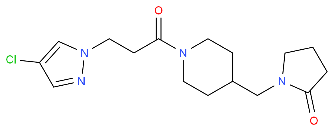 1-({1-[3-(4-chloro-1H-pyrazol-1-yl)propanoyl]-4-piperidinyl}methyl)-2-pyrrolidinone_Molecular_structure_CAS_)