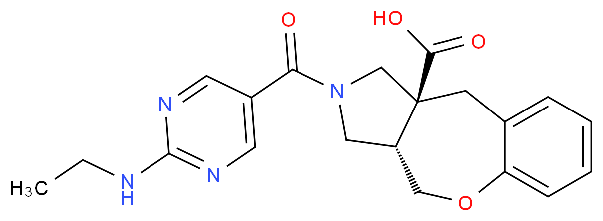 (3aS*,10aS*)-2-{[2-(ethylamino)pyrimidin-5-yl]carbonyl}-2,3,3a,4-tetrahydro-1H-[1]benzoxepino[3,4-c]pyrrole-10a(10H)-carboxylic acid_Molecular_structure_CAS_)