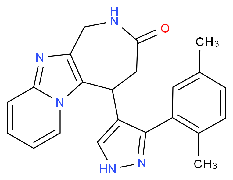 5-[3-(2,5-dimethylphenyl)-1H-pyrazol-4-yl]-1,2,4,5-tetrahydro-3H-pyrido[1',2':1,2]imidazo[4,5-c]azepin-3-one_Molecular_structure_CAS_)