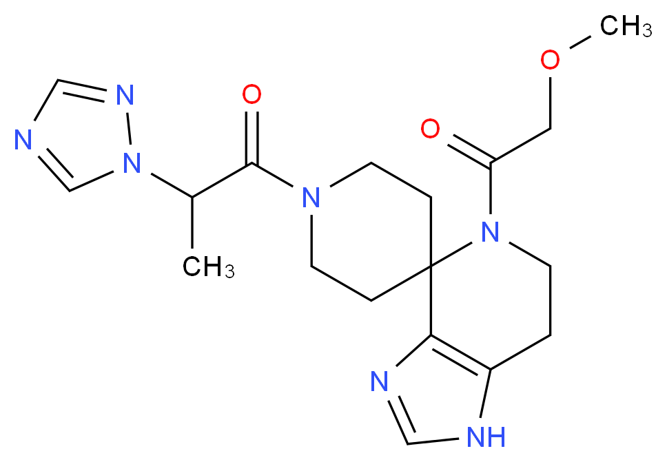 5-(methoxyacetyl)-1'-[2-(1H-1,2,4-triazol-1-yl)propanoyl]-1,5,6,7-tetrahydrospiro[imidazo[4,5-c]pyridine-4,4'-piperidine]_Molecular_structure_CAS_)