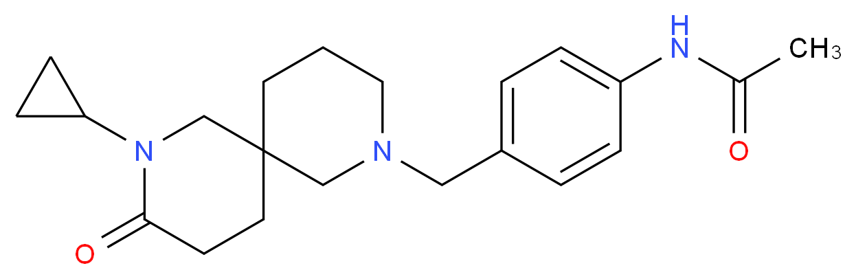 N-{4-[(8-cyclopropyl-9-oxo-2,8-diazaspiro[5.5]undec-2-yl)methyl]phenyl}acetamide_Molecular_structure_CAS_)