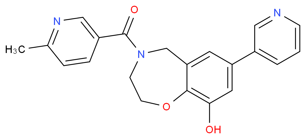 4-[(6-methylpyridin-3-yl)carbonyl]-7-pyridin-3-yl-2,3,4,5-tetrahydro-1,4-benzoxazepin-9-ol_Molecular_structure_CAS_)