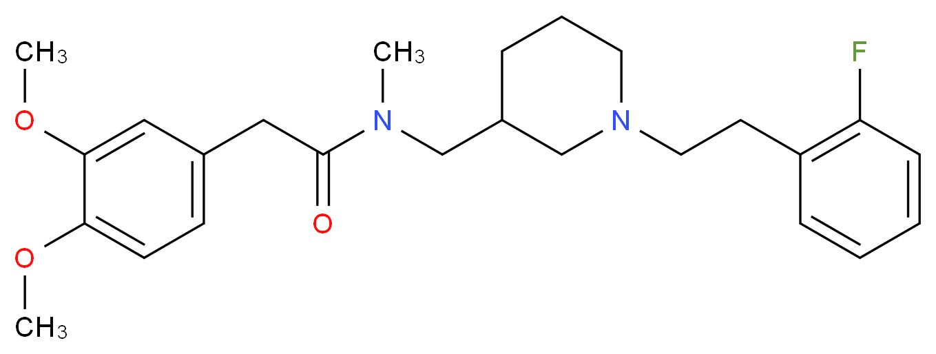 2-(3,4-dimethoxyphenyl)-N-({1-[2-(2-fluorophenyl)ethyl]-3-piperidinyl}methyl)-N-methylacetamide_Molecular_structure_CAS_)