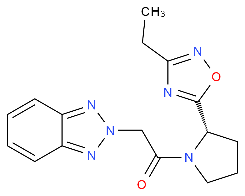 2-{2-[(2S)-2-(3-ethyl-1,2,4-oxadiazol-5-yl)pyrrolidin-1-yl]-2-oxoethyl}-2H-1,2,3-benzotriazole_Molecular_structure_CAS_)