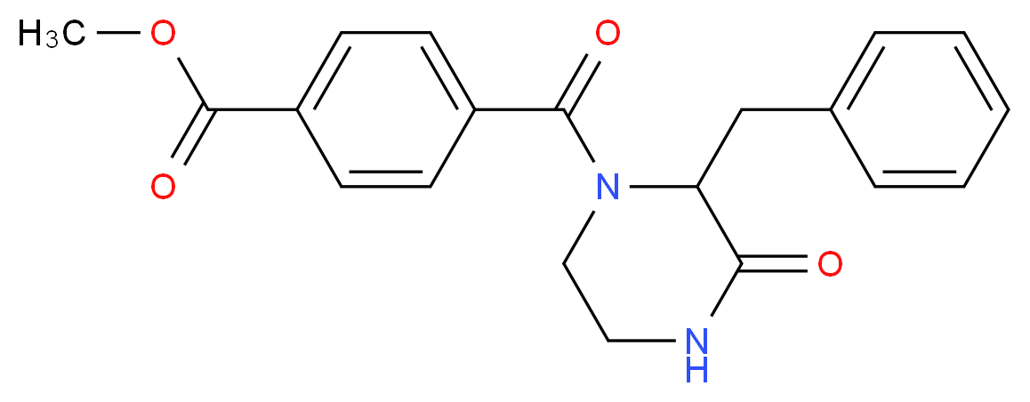 methyl 4-[(2-benzyl-3-oxo-1-piperazinyl)carbonyl]benzoate_Molecular_structure_CAS_)