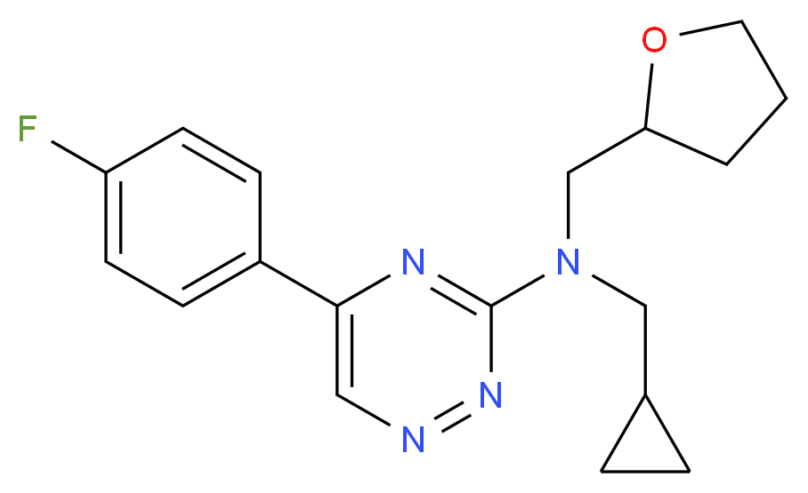 N-(cyclopropylmethyl)-5-(4-fluorophenyl)-N-(tetrahydro-2-furanylmethyl)-1,2,4-triazin-3-amine_Molecular_structure_CAS_)