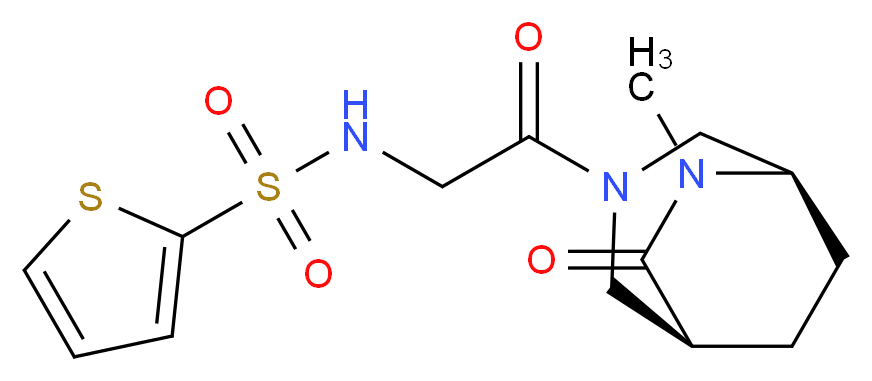 N-{2-[(1S*,5R*)-6-methyl-7-oxo-3,6-diazabicyclo[3.2.2]non-3-yl]-2-oxoethyl}-2-thiophenesulfonamide (non-preferred name)_Molecular_structure_CAS_)