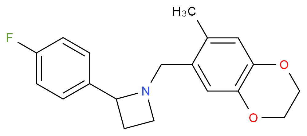 2-(4-fluorophenyl)-1-[(7-methyl-2,3-dihydro-1,4-benzodioxin-6-yl)methyl]azetidine_Molecular_structure_CAS_)