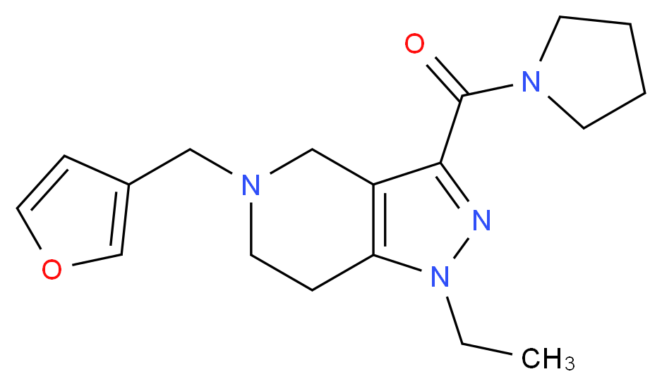 1-ethyl-5-(3-furylmethyl)-3-(1-pyrrolidinylcarbonyl)-4,5,6,7-tetrahydro-1H-pyrazolo[4,3-c]pyridine_Molecular_structure_CAS_)