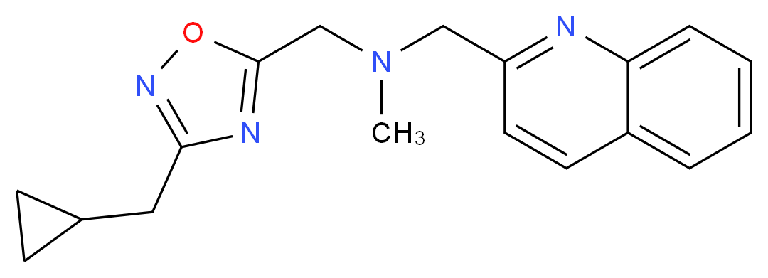 1-[3-(cyclopropylmethyl)-1,2,4-oxadiazol-5-yl]-N-methyl-N-(2-quinolinylmethyl)methanamine_Molecular_structure_CAS_)