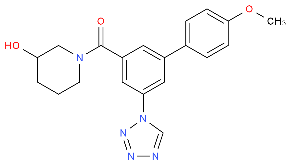1-{[4'-methoxy-5-(1H-tetrazol-1-yl)-3-biphenylyl]carbonyl}-3-piperidinol_Molecular_structure_CAS_)