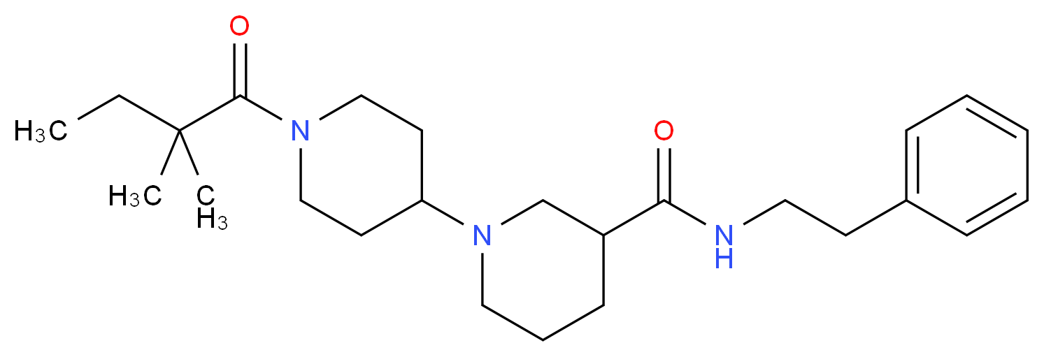 1'-(2,2-dimethylbutanoyl)-N-(2-phenylethyl)-1,4'-bipiperidine-3-carboxamide_Molecular_structure_CAS_)