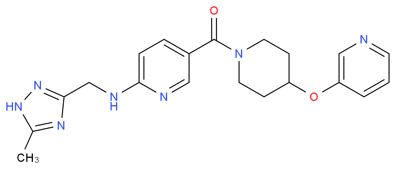 N-[(5-methyl-1H-1,2,4-triazol-3-yl)methyl]-5-{[4-(pyridin-3-yloxy)piperidin-1-yl]carbonyl}pyridin-2-amine_Molecular_structure_CAS_)