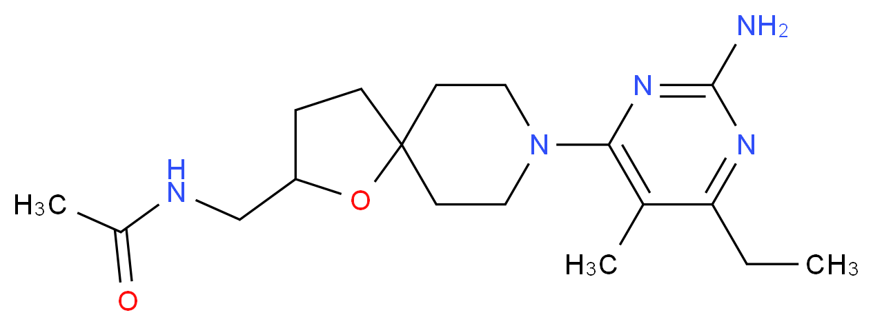 N-{[8-(2-amino-6-ethyl-5-methylpyrimidin-4-yl)-1-oxa-8-azaspiro[4.5]dec-2-yl]methyl}acetamide_Molecular_structure_CAS_)