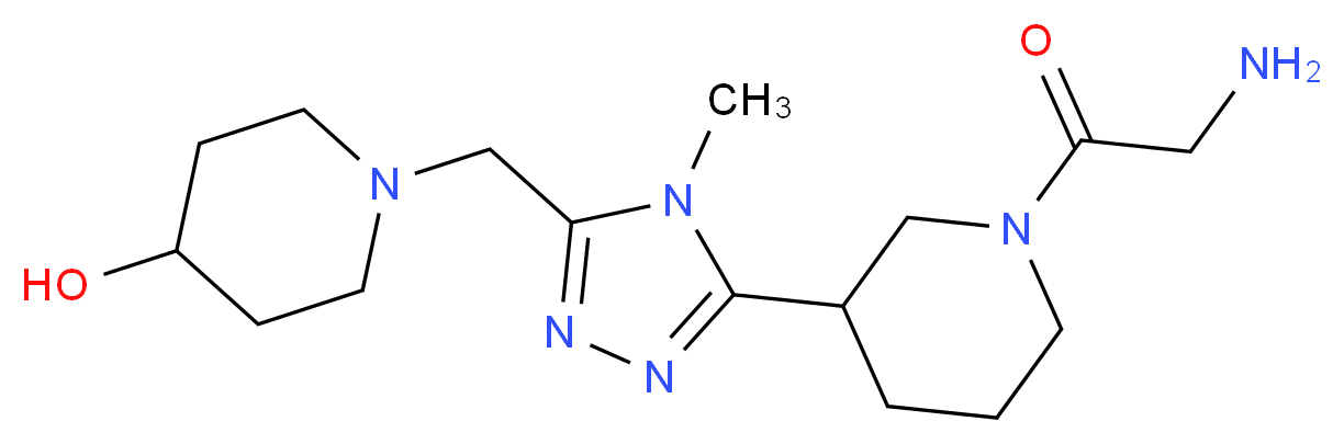 1-{[5-(1-glycylpiperidin-3-yl)-4-methyl-4H-1,2,4-triazol-3-yl]methyl}piperidin-4-ol_Molecular_structure_CAS_)