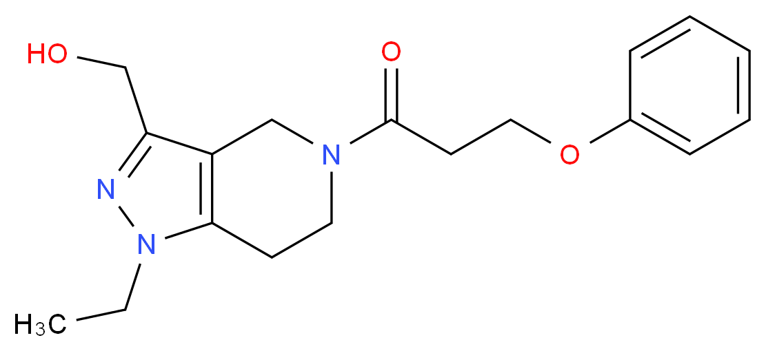 [1-ethyl-5-(3-phenoxypropanoyl)-4,5,6,7-tetrahydro-1H-pyrazolo[4,3-c]pyridin-3-yl]methanol_Molecular_structure_CAS_)